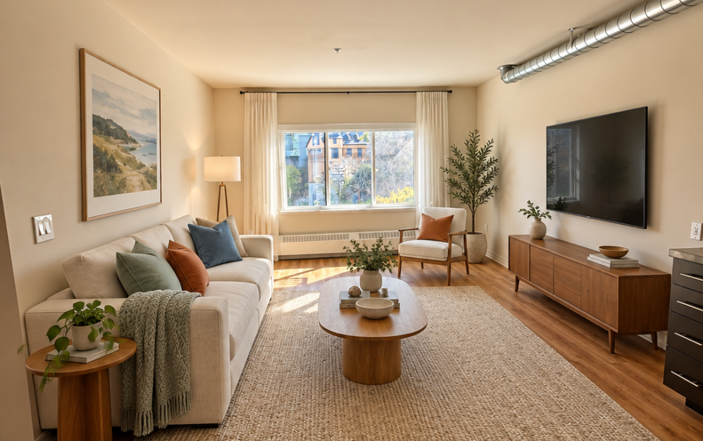 C2 - 1 bedroom floorplan layout with 1 bathroom and 604 square feet (Living Area )