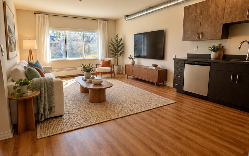C2 - 1 bedroom floorplan layout with 1 bathroom and 604 square feet (Living Area 1 )