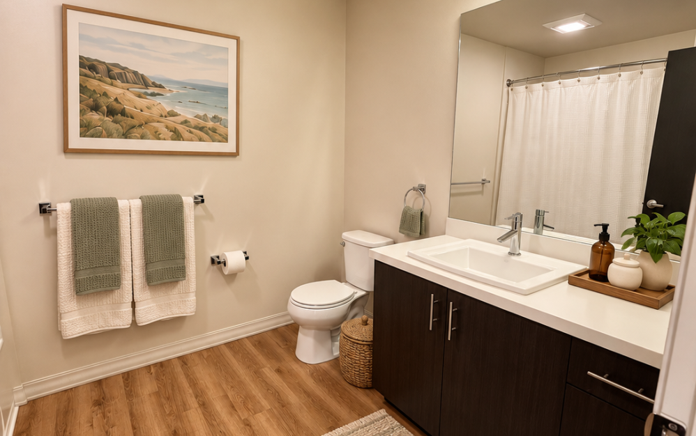 C2 - 1 bedroom floorplan layout with 1 bathroom and 604 square feet (Bathroom)